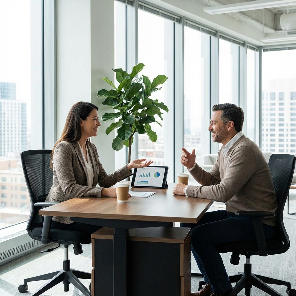 Advisor meeting with client